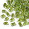 2-Hole Glass Seed Beads, Transparent Colours Luster, Rectangle, Yellow Green, 4.5~5.5x2x2~2.5mm, Hole: 0.5~0.8mm