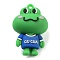 PVC Plastic Pendants, Frog, Royal Blue, 49x33x23.5mm, Hole: 3mm