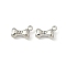 Alloy Pendants, Rack Plating, Bone Charms, Platinum, 7.5x9.5x3mm, Hole: 1.2mm
