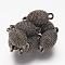 Alloy Magnetic Clasps with Loops, Oval, Gunmetal, 17x8mm, Hole: 1.5mm