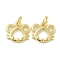 Rack Plating Brass Pendants, with Jump Rings, Long-Lasting Plated, Lead Free & Cadmium Free, Zodiac Charm, Mouse, 11x11.8x1.5mm, Hole: 3.5mm