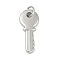 Brass Pendants, Key Charms, with Jump Ring, Cadmium Free & Lead Free, Rack Plating, Long-Lasting Plated, Platinum, 20x8.5x2mm, Hole: 3.4mm