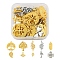 50Pcs 10 Style Alloy Pendants, Mixed Shapes, Mixed Color, 5pcs/style