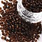 Glass Seed Beads, Frosted Colors, Round, Coconut Brown, 3mm