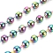 Ion Plating(IP) 304 Stainless Steel Ball Chains, with Spool, Round, Rainbow Color, 2mm, about 65.61 Feet(20m)/roll