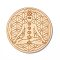Wooden Carved Cup Mats, Heat Resistant Pot Mats, for Home Kitchen, Flat Round, Chakra Theme, 10x0.25cm