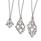 Non-Tarnish 3Pcs 3 Styles 304 Stainless Steel Macrame Pouch Necklace Makings, Curb Chains, Stainless Steel Color, 17.56~23.50 inch(44.6~59.7cm), 1pc/style