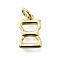 Brass Pendants, With Jump Ring, Long-Lasting Plated, Lead Free & Cadmium Free, Rack Plating, Real 18K Gold Plated, Symbol, 12x8x2mm, Hole: 3mm