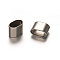 Rectangle 201 Stainless Steel Slide Charms, Stainless Steel Color, 8x6mm, Hole: 5x9mm