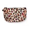 Polyester Tarp Zip Cosmetic Pouches, Rectangle Leopard Print Pattern, Dark Salmon, 14x21.6x2.1cm