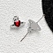 Alloy Pendants, with Heart Charms, Valentine's Day Themes, Platinum, 20x16mm