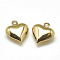 Brass Charms, Cadmium Free & Nickel Free & Lead Free, Heart, Real 18K Gold Plated, 13x12x5mm, Hole: 1mm