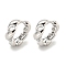 Brass Hoop Earrings, Real Platinum Plated, 12.5x4mm