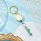 Gemstone Keychain, with 
Alloy Badge Reels and Brass Keychain Clasp, Flat Round, 107mm