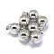 Rack Plating Brass Magnetic Clasps with Loops, N45 Grade Strong Magnet, with Soldered Jump Rings, Long-Lasting Plated, Round, Real Platinum Plated, 15.5x10mm, Hole: 3.5mm, Ring: 5x0.5mm