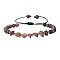 Natural Fluorite Round Beads & Chips Braided Bead Bracelets for Women Men, Inner Diameter: 5/8 inch(1.5cm)~1-1/8 inch(3cm)