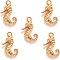 Alloy Pendants, Sea Horse, Light Gold, 22x14mm, Hole: 2mm