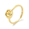 Brass Open Cuff Ring Settings, for Half-drilled Beads, Golden, 2~9mm, Inner Diameter: 17mm