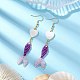 3 пара сережек с подвесками из стекла и ракушек EJEW-MZ00160-4