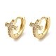 Серьги-кольца из латуни с микропаве из кубического циркония EJEW-A031-24G-1