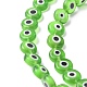 Ручной сглаза Lampwork плоские круглые пряди шарик LAMP-L058-8mm-02-2