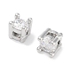 Микро из латуни с одинарными прозрачными бусинами из циркония KK-C051-30P-2