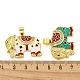 Латунные микропаве прозрачные подвески с фианитом KK-R159-22G-3
