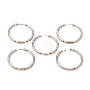 Серьги-кольца Huggie Hoop из нержавеющей стали 201 EJEW-L250-01M-P
