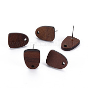 Серьги-гвоздики из орехового дерева WOOD-S054-46