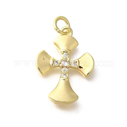 Латунные микропаве прозрачные подвески с фианитом KK-M297-10G-1