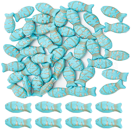 50 шт. синтетические бирюзовые бусины G-SC0002-60-1