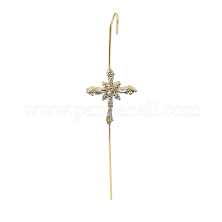 Женские серьги-крючки из латуни со стразами и кристаллами EJEW-C097-02G-04-1