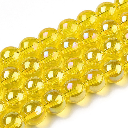 Гальванизируйте прозрачное стекло бисер нитей GLAA-T032-T10mm-AB11-1