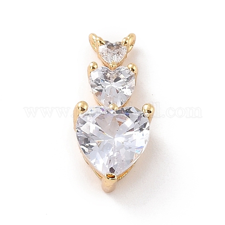 Кулоны из экологически чистой латуни с прозрачным фианитом ZIRC-C027-02G-RS-1