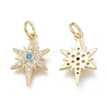 Латунные микропаве прозрачные кубические циркониевые подвески ZIRC-Q024-02G-1