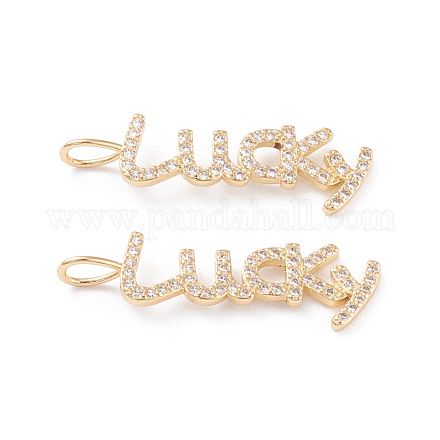 Латунные микропаве прозрачные подвески с фианитом ZIRC-L093-68G-1