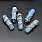 Brass Opalite Pendants, Cadmium Free & Lead Free, Column with Dragon, Platinum, 40x13mm, Hole: 5x8mm