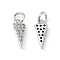 Brass Micro Pave Clear Cubic Zirconia Charms, Cadmium Free & Nickel Free & Lead Free, with Jump Ring, Triangle Charms, Platinum, 12x5x2.5mm, Hole: 3.4mm