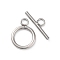 Non-Tarnish 304 Stainless Steel Ring Toggle Clasps, Stainless Steel Color, 19x15x2mm, Hole: 2.2mm, Bar: 6.5x21x2mm, Hole: 3mm
