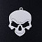 Tarnish Resistant 201 Stainless Steel Pendants, For Halloween, Skull, Stainless Steel Color, 24x19x1mm, Hole: 1.5mm