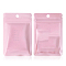 Composite Material Clear Window Ziplock Mylar Bag, Smell Proof Resealable for Packaging Pouch Party Favor Food Lipgloss Jewelry Storage, Rectangle, Pearl Pink, 8x6cm, 100pcs/set