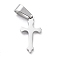 Non-Tarnish 304 Stainless Steel Pendants, Cross, Laser Cut, Stainless Steel Color, 19x10x1.5mm, Hole: 3.5x7mm