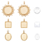 UNICRAFTALE 6 Sets 3 Styles Cabochon Pendant Settings Stainless Steel Oval Square Flat Round DIY Blank Bezel Pendant with Jump Rings and Glass Cabochons for Necklace Jewelry Making