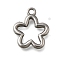 304 Stainless Steel Pendants, Hollow Flower Charm, Anti-Tarnish, Stainless Steel Color, 15.5x13x2mm, Hole: 1.6mm