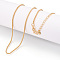 Brass Wheat Chain Necklaces, with M Clasps, Real 18K Gold Plated, 17.80x0.06 inch(45.2x0.15cm)