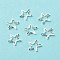 Brass Linking Rings, Long-Lasting Plated, Cadmium Free & Lead Free, Star, 925 Sterling Silver Plated, 7.5x8x1mm, Inner Diameter: 5x5mm