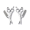 Non-Tarnish 304 Stainless Steel Pendants, Scissors with Comb Charm, Stainless Steel Color, 33.5x19x2mm, Hole: 1.6mm