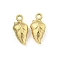 Ion Plating(IP) 304 Stainless Steel Charms, Leaf Charm, Real 18K Gold Plated, 15x7x4.5mm, Hole: 1.5mm