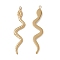 PVD Vacuum Plating 201 Stainless Steel Pendants, Snake Charm, Real 18K Gold Plated, 43x9x2mm, Hole: 1.6mm
