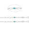 Handmade 304 Stainless Steel Dapped Chains, Cable Chains, with Enamel and Spool, Soldered, Flat Oval, Long-Lasting Plated, Dark Turquoise, 3x1.5x0.1~1mm, about 32.8 Feet(10m)/roll